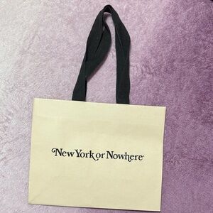 New York or Nowhere Small Shopping Bag. 
 Cream Tote Bag